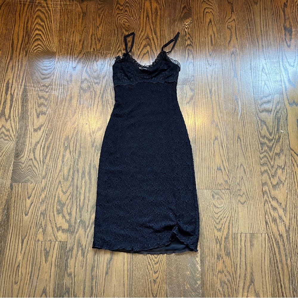 Realisation Par Gisele Black Lace Midi Dress